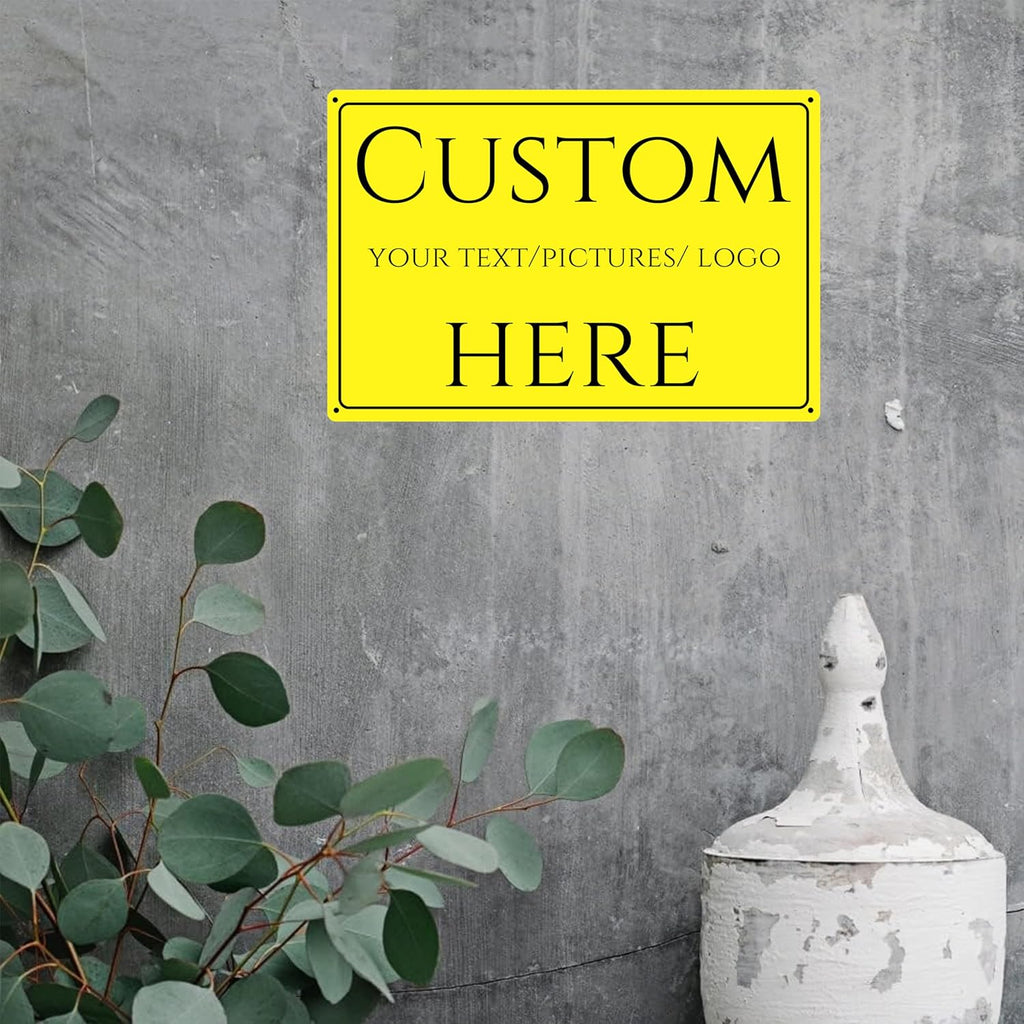Custom Sign,Aluminum Weatherproof Metal Sign Multiple Sizes, Reflective，Double-sided，Customize for Garden, Business, Workplace, office, Home, Delivery Signs(10 * 7Inch)