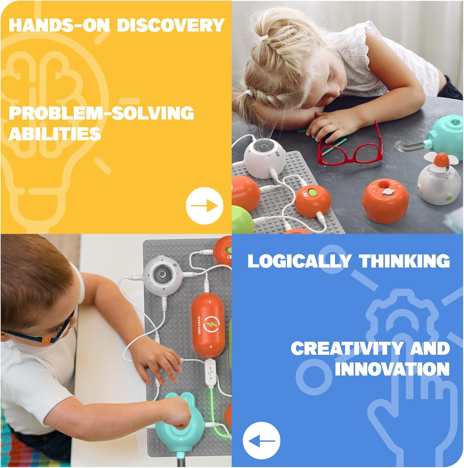 Science Kits for Kids - STEM Kits for Kids, Electronics Exploration Kit, 140+ Projects, 10+ Circuit Parts, STEM Educational Toy Gifts for Kid Boys Girls Ages 3 4 5 6 7 8 9 10 11 12