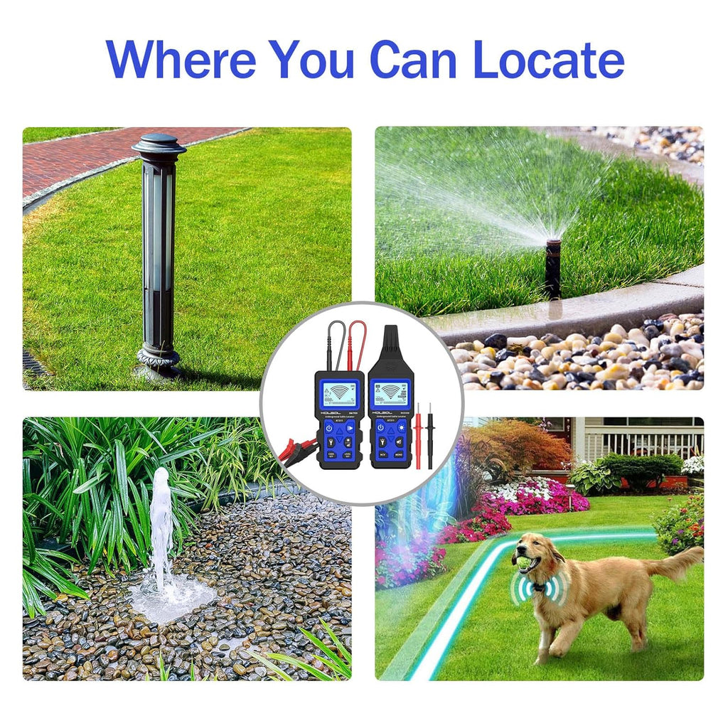 Underground Wire Locator, Cable Tester with Rechargeable 1500mAh Battery for 12-400V DC/AC Voltage Lines, Wire Tracker for Wall Cables, Electrical Lines, Water and Gas Supply Pipeline Path