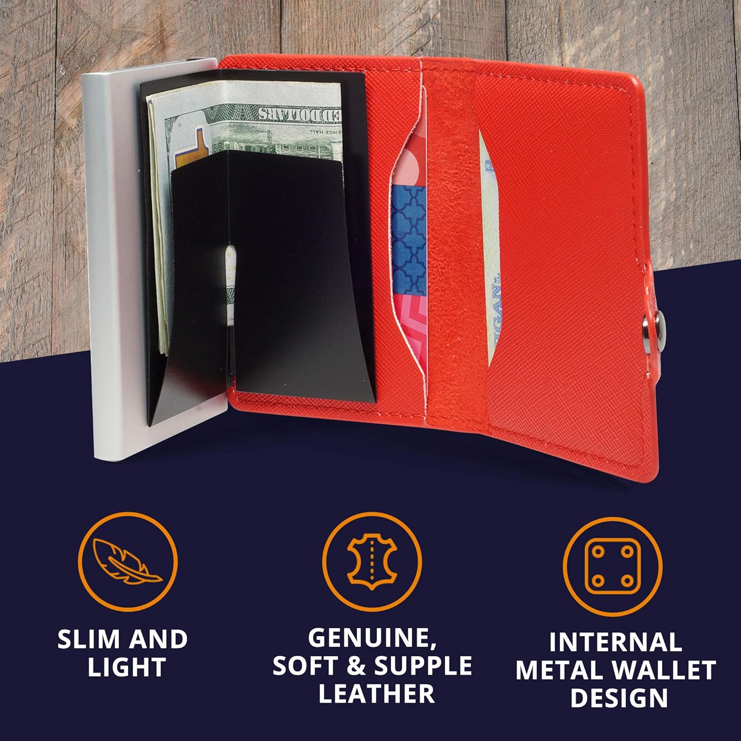 Conceal Plus Small RFID Wallet for Women, Slim Compact RFID Blocking Credit Card Holder Womens Wallet, Smart Pop Up Minimalist Card Case, Holds 4-6 Standard Cards Plus Cash & ID, Compact Travel Wallet