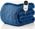 Heated Electric Blanket Full Size-72"x84" Heating Blanket with 10 Heating Levels & 5 Time Settings Over-Heat Protection，Winter Warmer for Adults with ETL Certification（Blue）