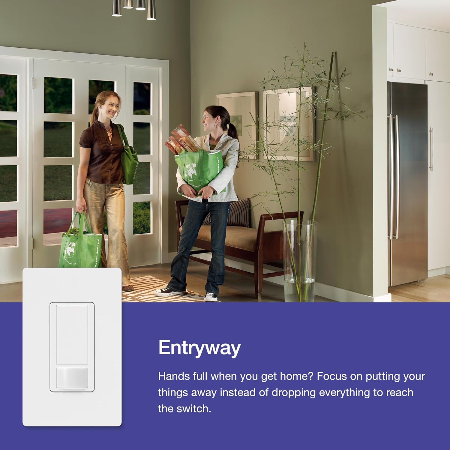 Lutron Maestro Motion Sensor Light Switch Indoor for Bathroom, Garage, Laundry Room, Closet, Occupancy Sensor Light Switch, Single-Pole, No Neutral, MS-OPS5M-GR