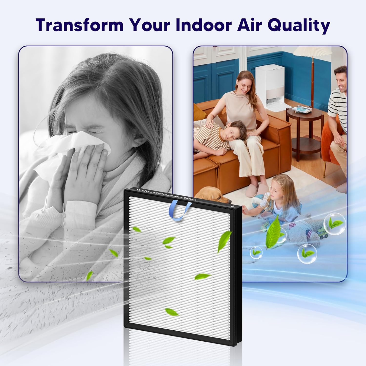 Improvedhand Vital 100S HEPA Replacement Filter Compatible With LEVOIT Vital 100S/100S-P Air Purifier, High-Efficiency 3-IN-1 True HEPA and Activated Carbon Filters, Pack of 2，White