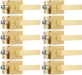 10 Pack Heavy Passage Door Levers Keyless Modern Stain Brass Door Lock Hardware, Left/Right Hand Reversible, Interior Locks for Hall or Closet Door Handles Non-Locking Lever Set