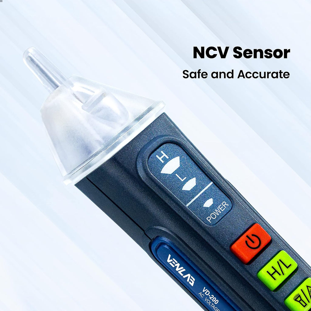 Voltage Tester, Non Contact Voltage Detector, Circuit Tester Dual Range Voltage Sniffer 12V-1000V/48V-1000V, Live Wire Tester with Alarm and Flashlight, Electrical Tester with LCD Display