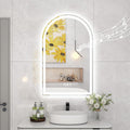 STARLEAD 32"x20" LED-Bathroom-Mirror-with-Lights, Wall-Mounted with Bluetooth Speaker, Anti-Fog, 3 Color Temperature, Dimmable Brightness, IP65 Waterproof, Tempered Glass, Frontlit & Backlit, Arched