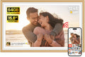 64GB Frameo 15.6" Digital Picture Frame Large 1920 x 1080 IPS FHD Touch Screen WiFi Electronic Photo Frames Share Moments Instantly Anywhere Best Gifts for Parents and Grandparents Golden White
