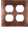 ENERLITES Antique Copper Double Duplex Receptacle Metal Wall Plate, Outlet Cover, Corrosion Resistant, Standard Size 2-Gang 4.50" x 4.57", Stainless Steel 201, 7722-AC