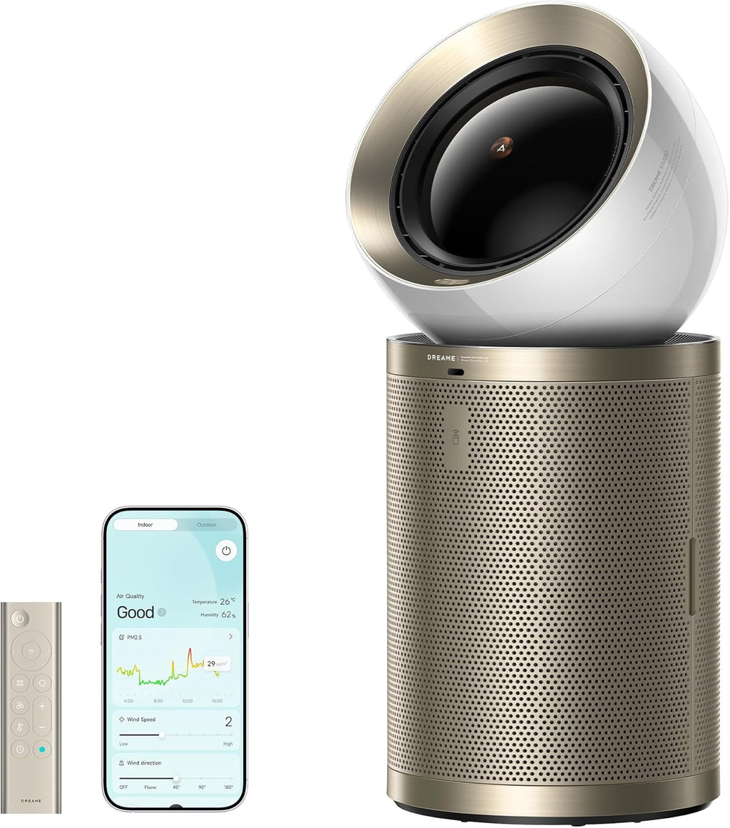 Dreame Smart Air Purifier PM20 for Home Large Room, Cleans 7,534 ft² in One Hour with 4 Filters, Dual-way Air Oulets, Al Tracking, Air Quality Monitor with 7 Sensors, 3-in-1 Purifier, Heater & Fan