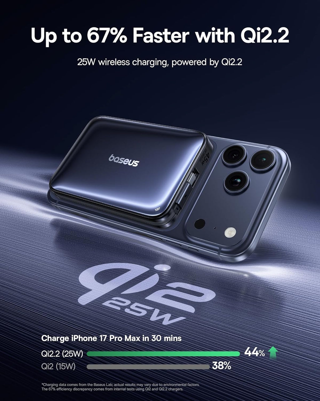 Baseus Picogo Qi2.2 25W Magsafe Portable Charger Power Bank 10000mAh 45W, with Built-in Cable USB-C Fast Charging for iPhone 17/16/15/14/13 Pro Max/Galaxy S25 / Pixel 10 Pro Black