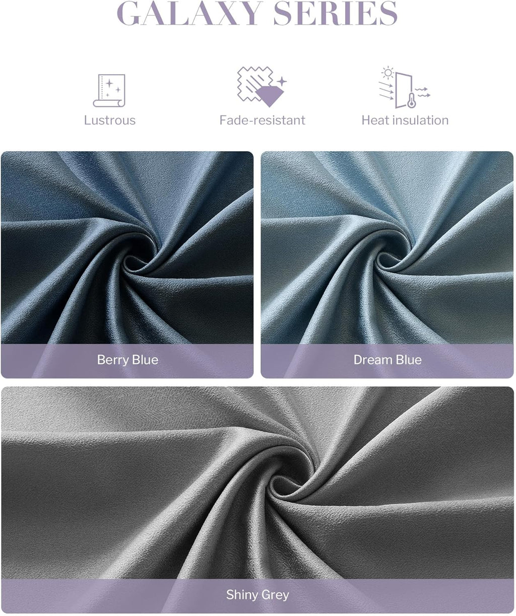 Graywind Rechargeable Smart Curtains Compatible with Alexa App Remote Control Motorized Drape for Sliding Door One-Way or Split Draw, Custom Width Up to 220" (Galaxy Series)
