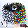 75.8 FT 200 LED Color Changing Christmas String Lights with Remote & Timer & Memory Function, 9 Lighting Modes Waterproof Twinkle Lights for Xmas Tree Holiday Party Garden (Cool White & Multicolor)