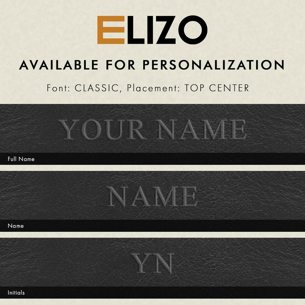 ELIZO Personalized Custom Desk Pad Set Real Leather Desk Mat Mouse Pad Unique Gifts for Him Her Leather Gifts for Men Women Engraved Embossed Monogrammed Corporate Gifts