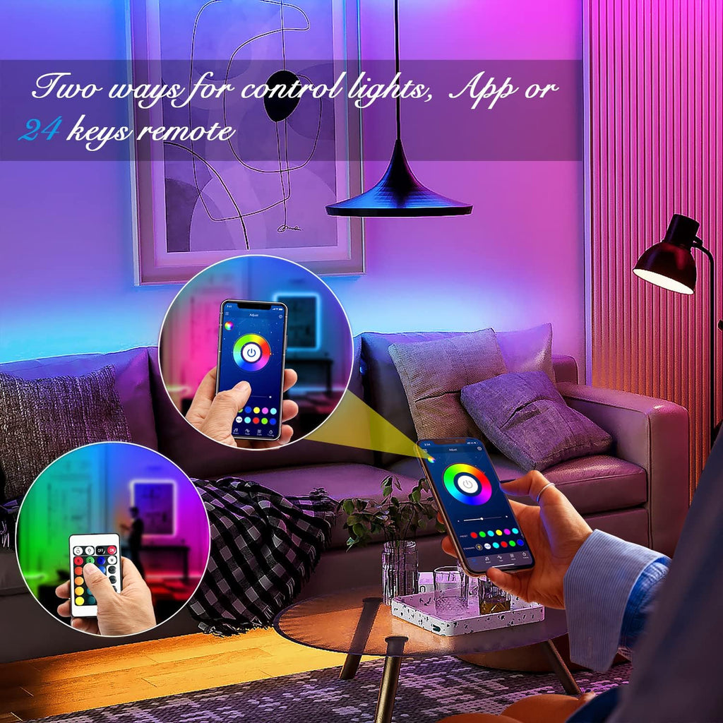 DAYBETTER Led Strip Lights Smart with App Control Remote, 2835 RGB for Bedroom, Music Sync Color Changing for Room Party 200 ft (2 Rolls of 100 ft)