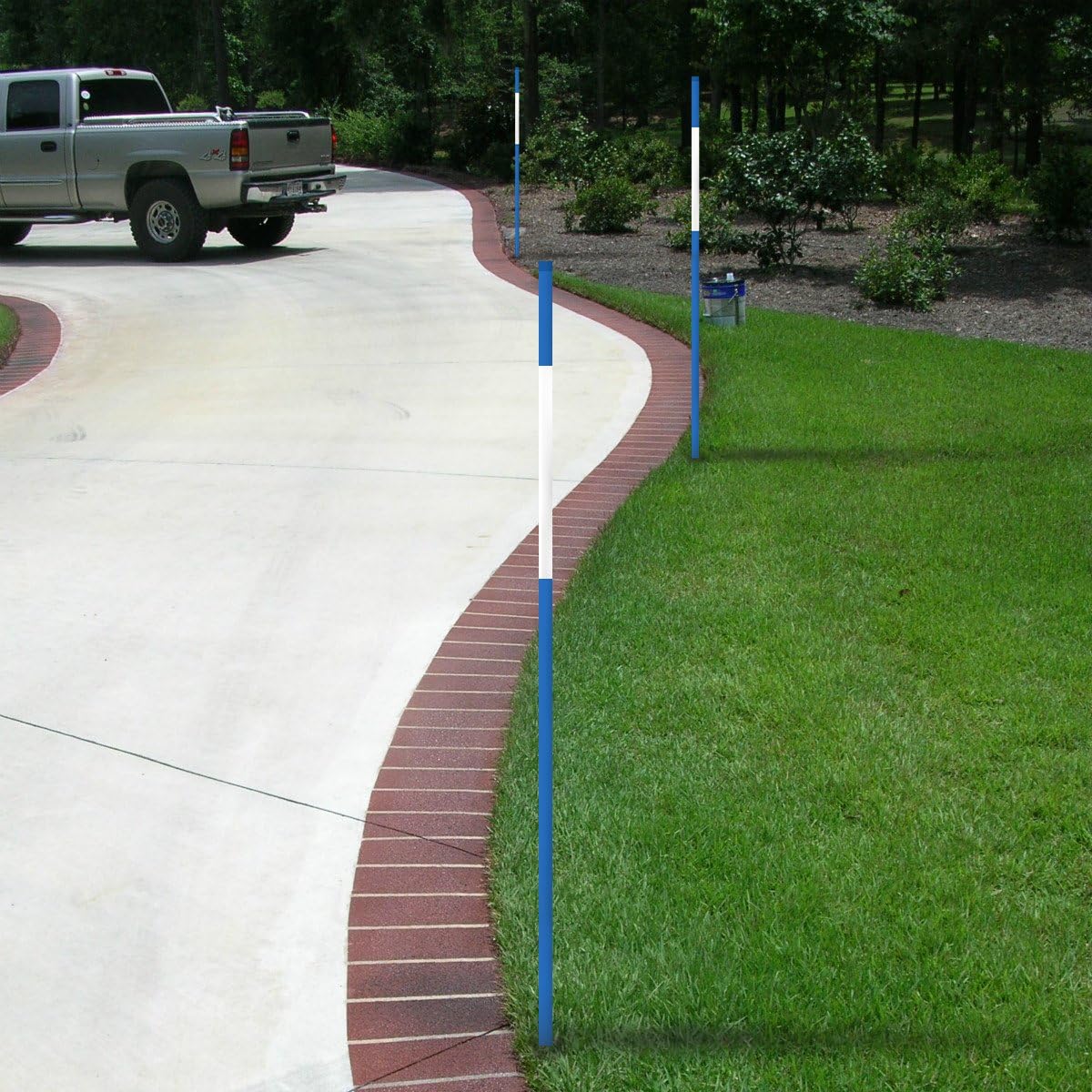 FiberMarker 48 Inch Reflective Driveway Markers Solid Driveway Poles for Easy Visibility at Night 5/16 Inch Diameter Blue, 20-Pack (4ft)