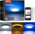 Lumary Smart Recessed Lighting Pro 6 Inch with RGB/Night Ring, 13W 1100LM Smart WiFi RGBWW LED Downlight, Canless with Junction Box, Works with Alexa/Google Assistant/BT Remote, ETL Listed, 4 Pack