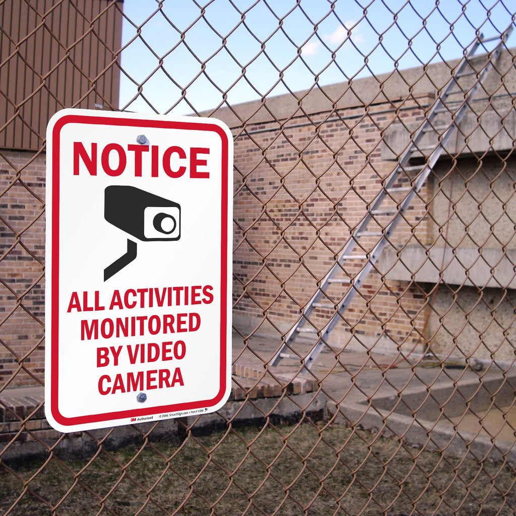SmartSign "Notice - All Activities Monitored By Video Camera" Sign | 12" x 18" 3M Engineer Grade Reflective Aluminum