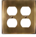 ENERLITES Antique Brass Double Duplex Receptacle Metal Wall Plate, Stainless Steel Outlet Cover, Corrosion Resistant, Standard Size 2-Gang 4.50" x 4.57", Stainless Steel 201, 7722-AB