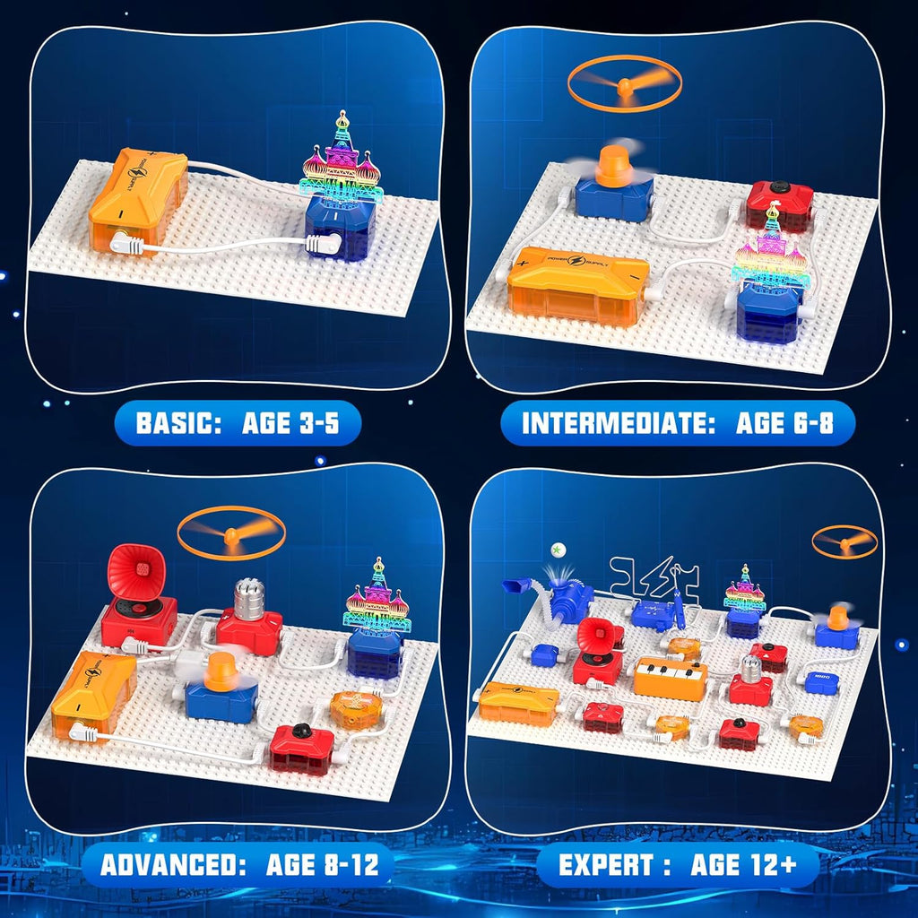 Science Kits for Kids Electronics Exploration Kit with 671+ Circuit Projects, Physics Experiments Circuit Board STEM Educational Toy for Boys Girls Ages 3 4 5 6 7 8 9 10 11 12+