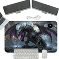 Heated Mouse Pad with 3 Temperature Settings(104°F–122°F),Large 24x14.2 Inch PU Leather Heated Desk Mat,Waterproof Warming Pad for Office,Gaming & Cold Hands Relief,Dark Dragon Fantasy