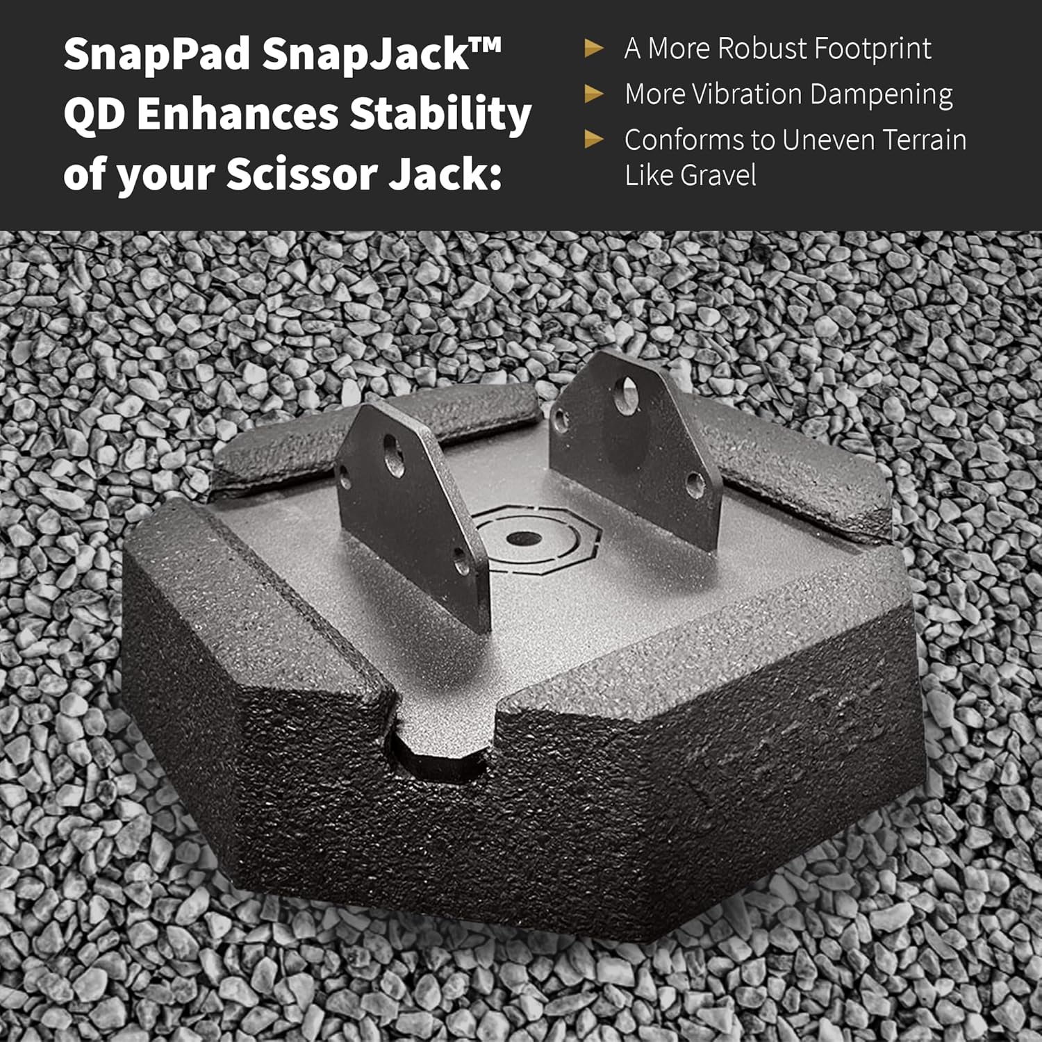 SnapPad SnapJack® QD (Pack of 4) | Four-Point Trailer Jack Stands Featuring 5.5" Metal Foot | Adds 61% Additional Surface Area, 3.79 lbs. Per Pad & 7.25" Total Width | Must-Have RV Accessories