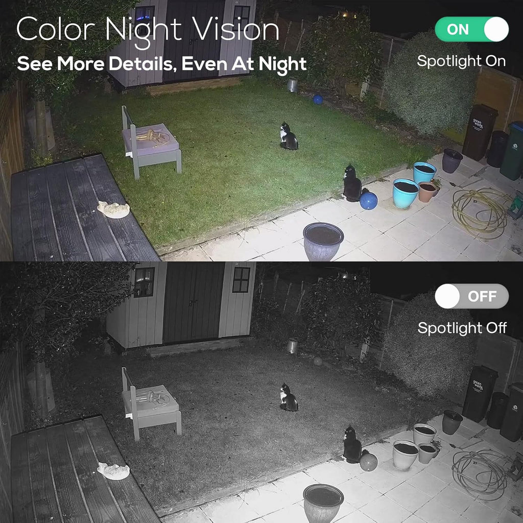 Kittyhok 2K Solar Home Security Camera System, Smart Human Detection, Spotlight, Forever Power, 10CH NVR, 0 Monthly Fee, KBS4084 Bundle with Battery Powered PT Solar Camera BY4