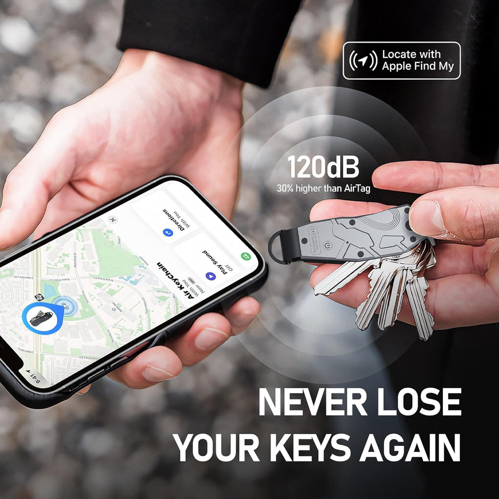 Zeeker Air Keychain, Key Organizer Works with Apple Find My, Built-in airtag Chips, Holds 2-6 Keys, Car Key Chains with GPS Tracker, Key Finder, Minimalist Key Holder for Men and Women, iOS Only Use