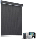 SmartWings Motorized Roller Shades 5% Openness Without Privacy Custom Size, Rechargeable Battery, Works with Matter/Apple HomeKit, Alexa, Thread/Zigbee, Remote Optional, 5% Openness Charcoal Grey
