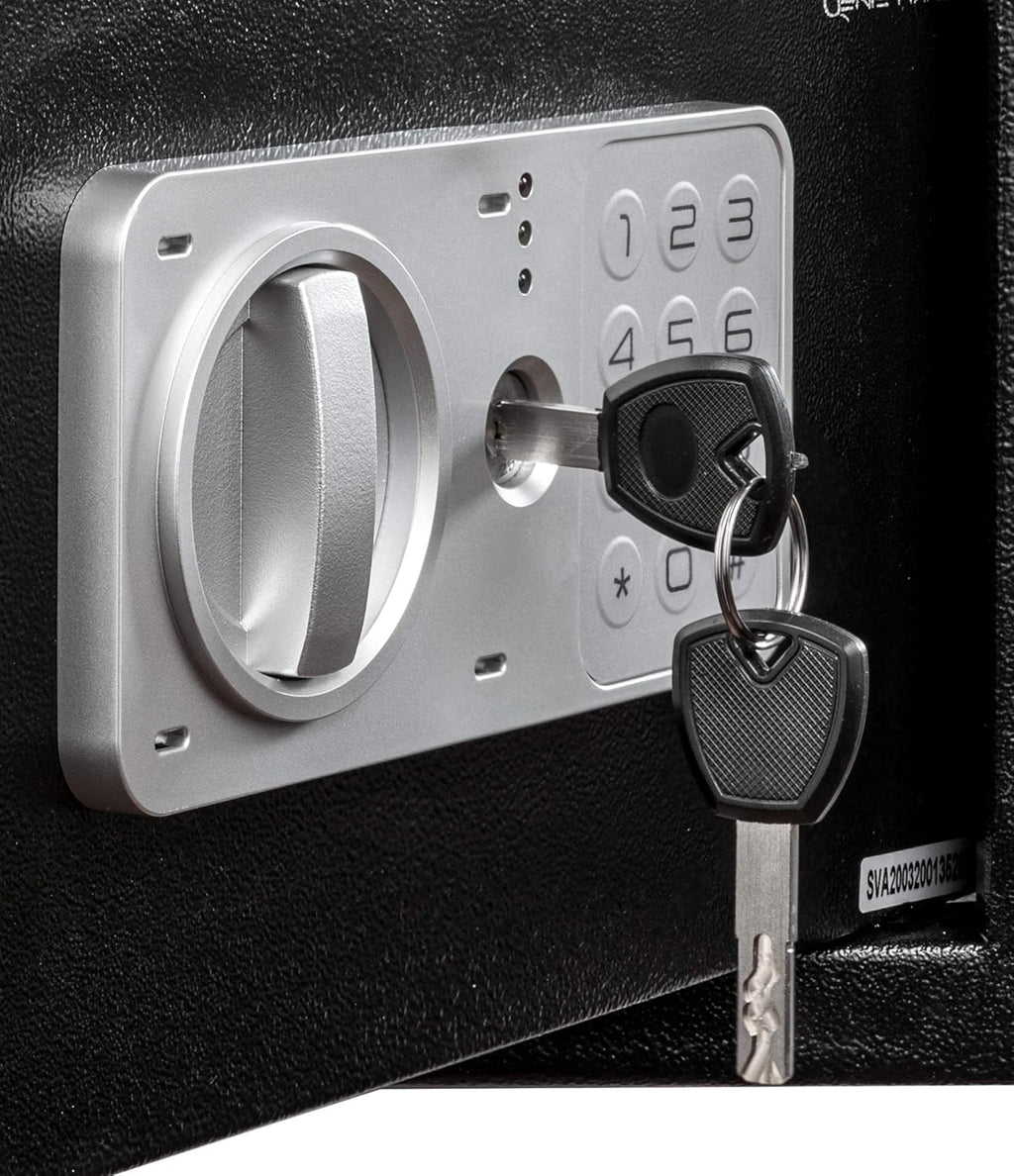 Genie Hand – Time Delay Safe, Anti Robbery Safe Box, Timed Controlled Opening – B-Class Lock – Anti Bounce Technology – Emergency Opening Keys (Medium – Standard)