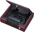 Gun Safe,Biometric Gun Safe for Pistols 3-Ways unlock Fingerprint Digital PIN Key Unlock with Voice,Lock box for Cloakroom living room Bedroom Nightstand and Car BILLCONCH - Burgundy Red