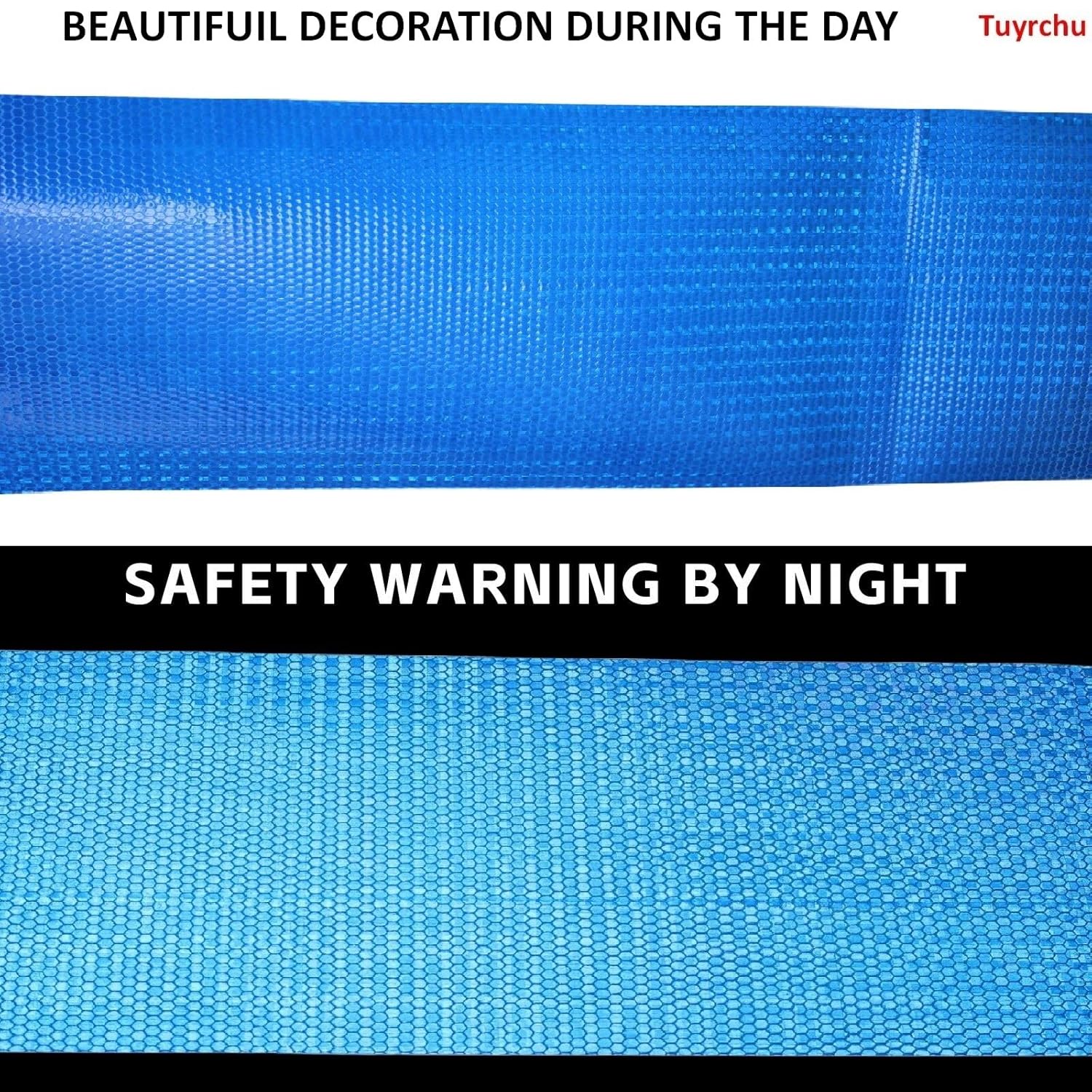 Blue Reflective Tape 6 inch, Outdoor Waterproof High Visibility Warning Industrial Marking Tape, Safety Stickers (11 feet)