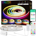 PAUTIX RGB Smart IC COB LED Strip Lights,6.56ft/2m Addressable UL-Listed 24V Chasing Color Flexible Tape Light Multicolor,Work with Alexa/Google Assistant,for Cabinet,TV,Bedroom,Party DIY Decoration