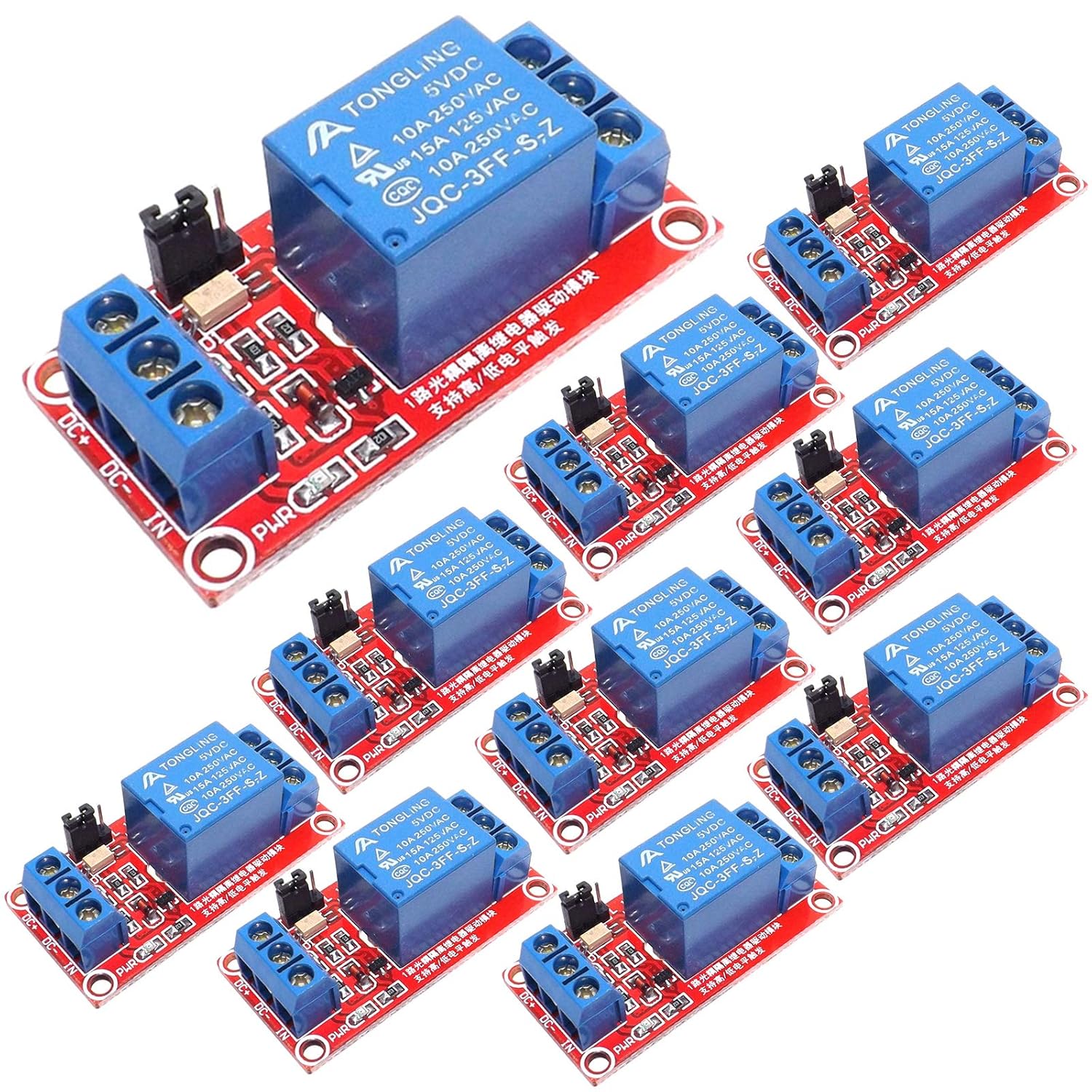 Relay Module with Optocoupler High/Low Level Trigger for Arduino (5, 5V Relay 1 Channel)