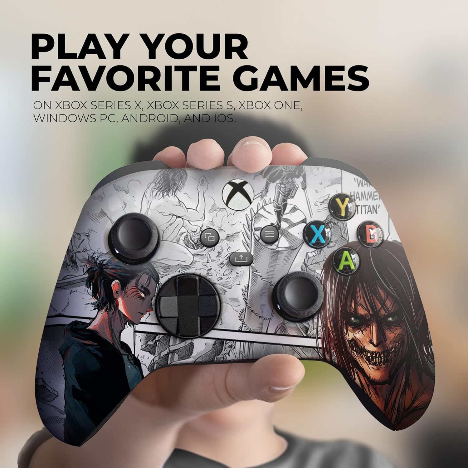 Attackk On Titan Custom X-box Controller Wireless compatible with X-box One/X-box Series X/S by DreamController | Proudly Customized in USA with Permanent HYDRO-DIP Printing(NOT JUST A SKIN) (MODDED)
