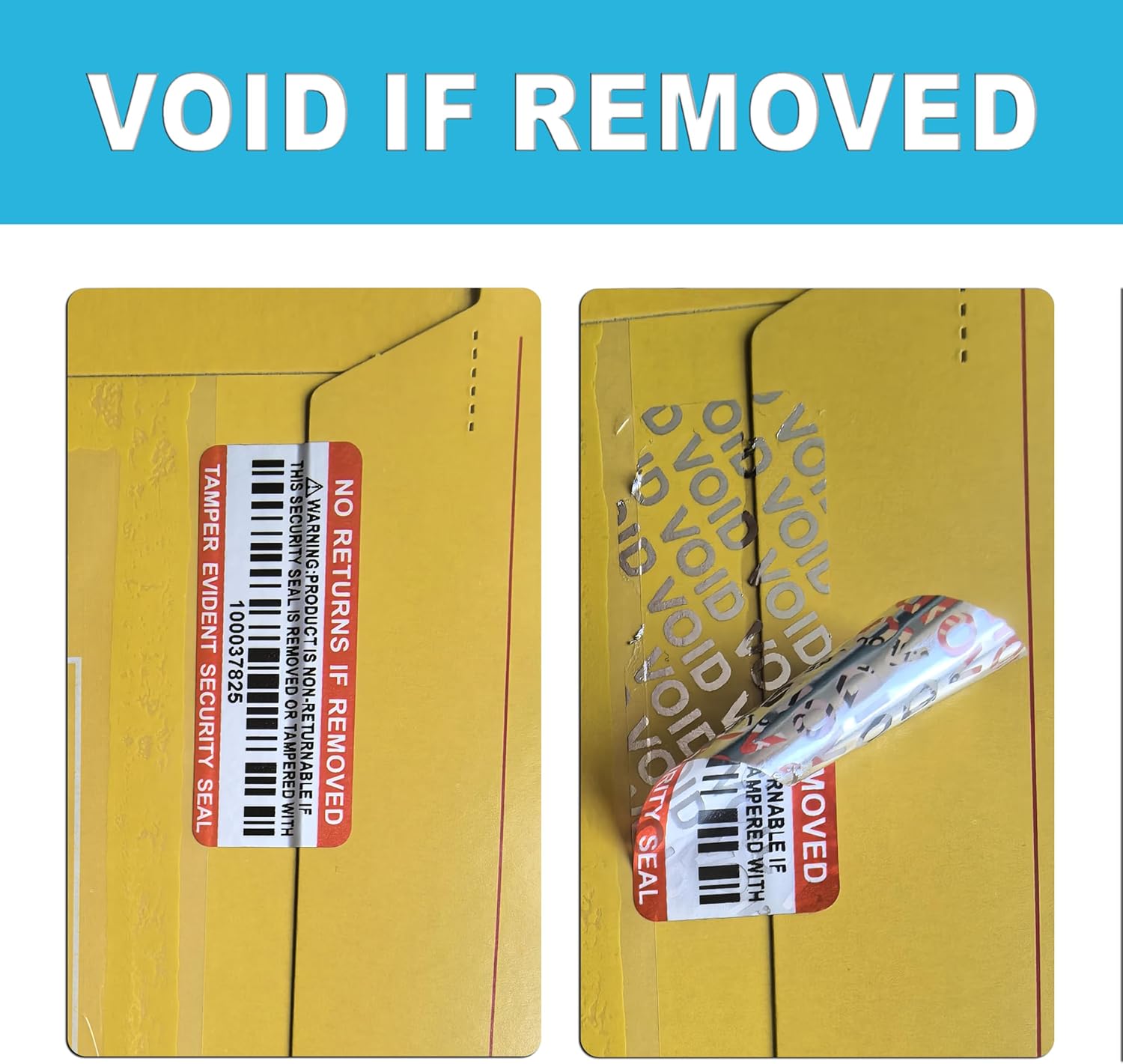 Tamper Evident Proof Barcode Stickers with Individual Serial Number Security Warranty Void Sticker,Sealing Label for Package(120pcs 2x0.8in Red Matte Silver)
