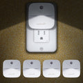 LED Night Lights Plug into Wall with Smart Dusk-to-Dawn Sensor, Automatically Turn on and Off,Night Light for Kids,Bedroom,Bathroom,Stairs,White, 4 Packs