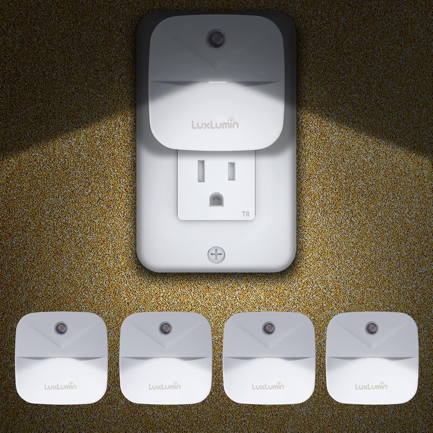 LED Night Lights Plug into Wall with Smart Dusk-to-Dawn Sensor, Automatically Turn on and Off,Night Light for Kids,Bedroom,Bathroom,Stairs,White, 4 Packs