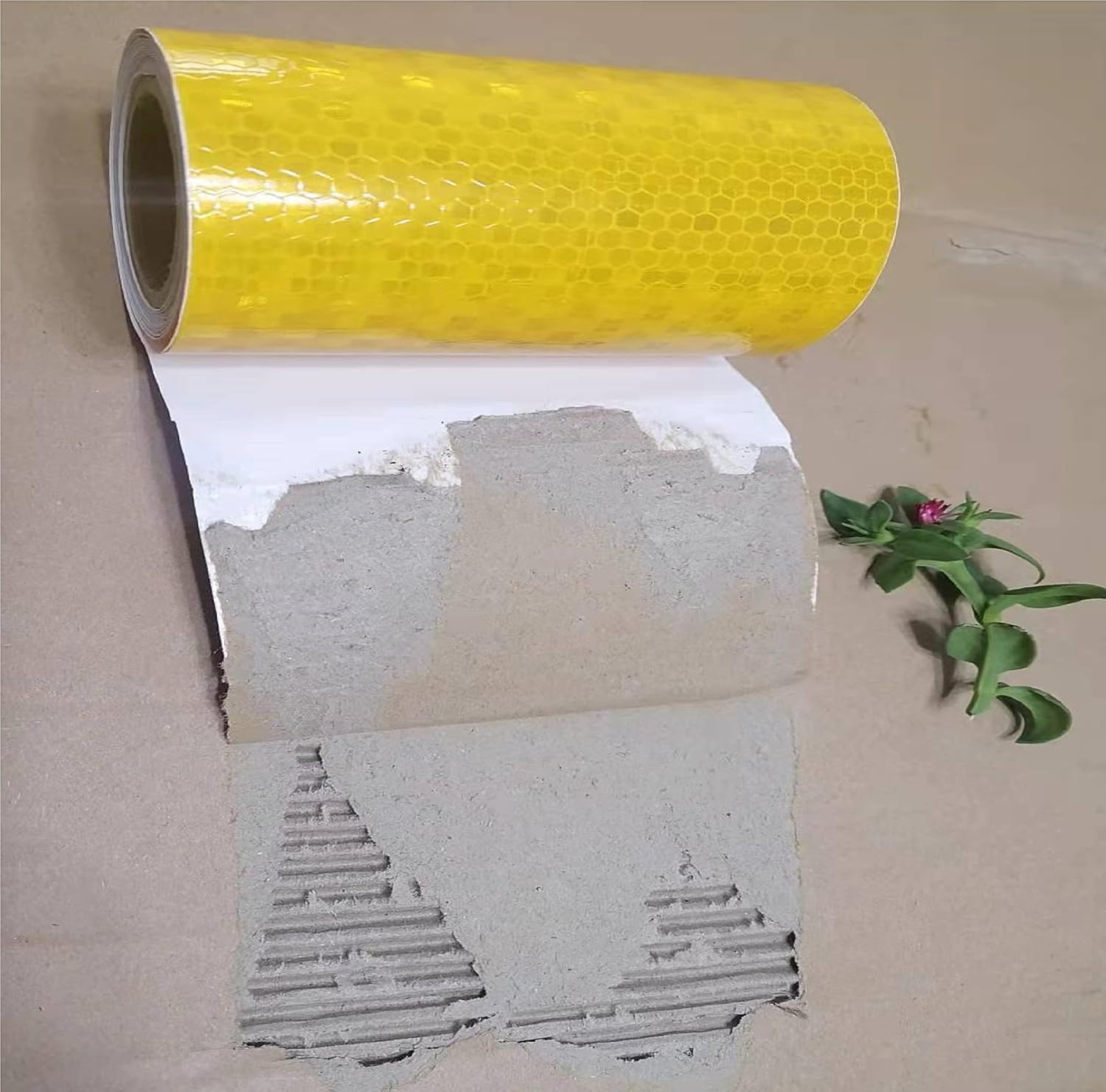 Yellow Reflective Tape 4 inch, Outdoor Waterproof High Visibility Warning Industrial Marking Tape, Safety Stickers (11 feet)