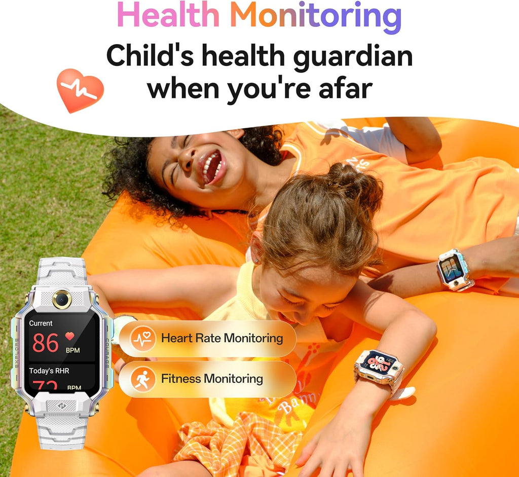 imoo X10 Kids Smartwatch, Smartwatch with Long-Lasting HD Video & Phone Call, Kids GPS Watch with Real-time Locating，14 Days History, Multisport Mode，IPX8 Water-Resistant，Only Works on Verizon（Grey）