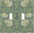 Decorative Switch Plates Vintage Floral Plant Sage Green William Morris 2 Gang Double Toggle Wall Plate Outlet Light Switch Cover Electrical Faceplate for Bedroom Home Decor