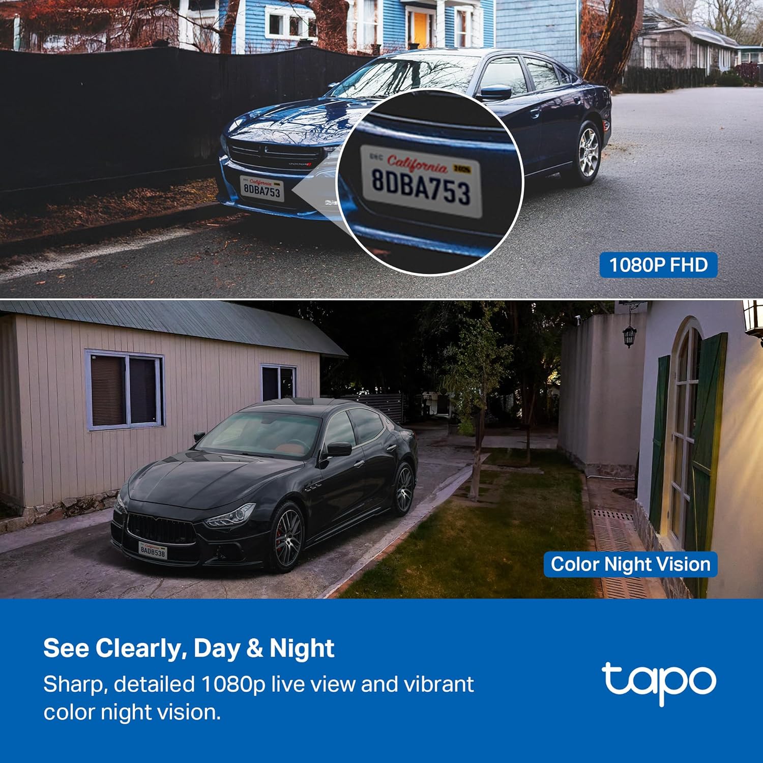 Tapo Outdoor Security Camera Wireless, 1080P, Up to 180-Day Battery, Free Person Detection, Custom Zones, Color Night Vision, SD/Could Storage, Wrks w/Alexa/Google, Ideal for Homeowners(C401) Black