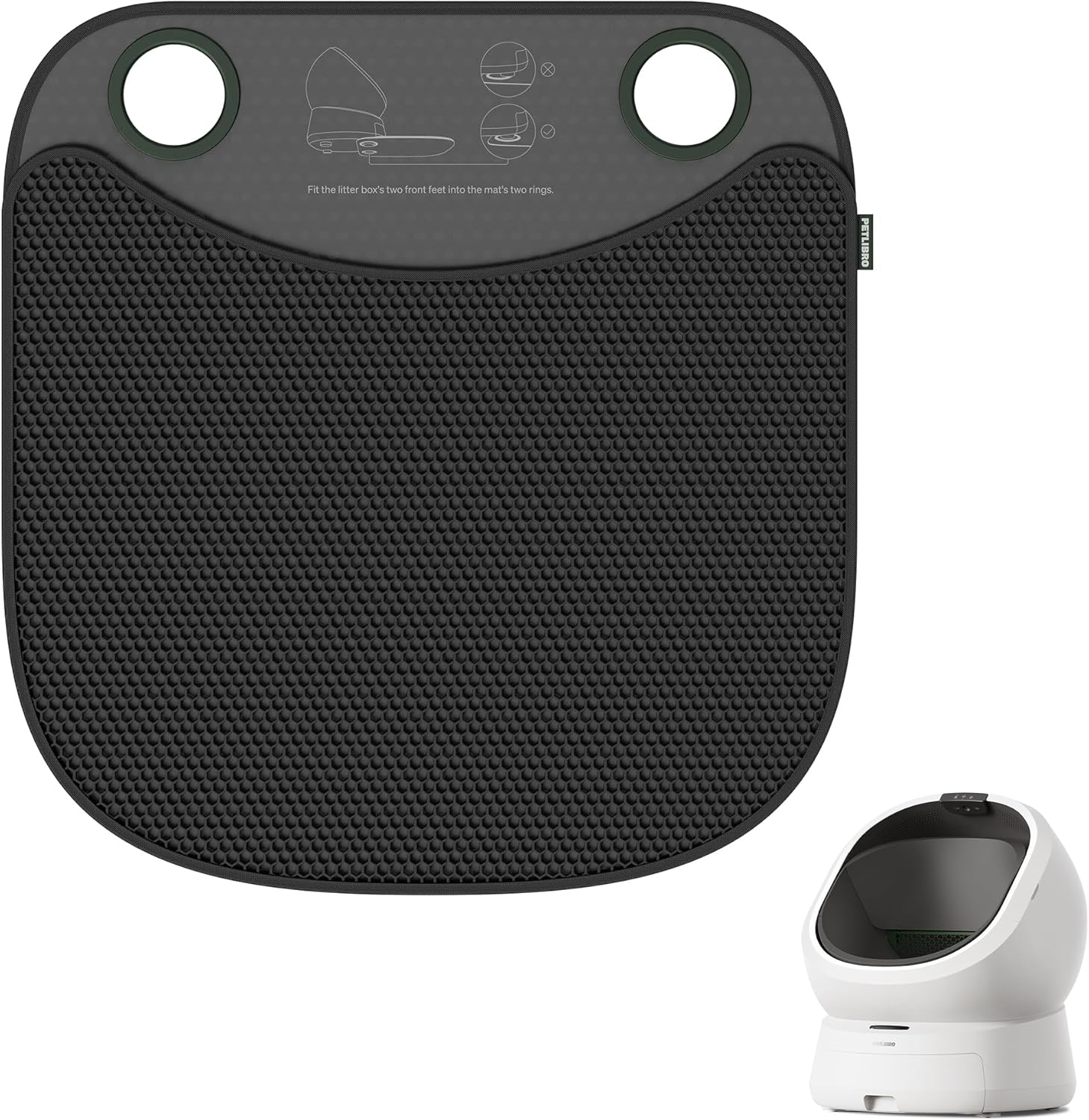 PETLIBRO Cat Litter Mat, 25.6'' x 26.7'' Large Litter Mat, Leak-Proof & Anti-Slip, Durable Litter Trapping Mat, Easy to Clean