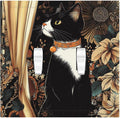 Decorative Switch Plates Boho Mandala Floral Black Cat Vintage Flower 2 Gang Double Toggle Outlet Light Switch Cover Wall Plate Electrical Faceplate For Farmhouse Home Decor