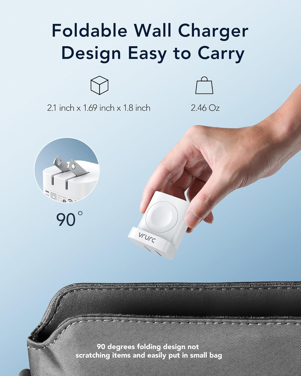 VRURC Charger for iPhone & Apple Watch, 20W USB C Fast Charging Block, 3-in-1 Compact Travel Adapter with 2 Port for iPhone 17/16/15/14/13, Wireless Magnetic for iWatch SE/11/10/9/8/7/6/5/4-White