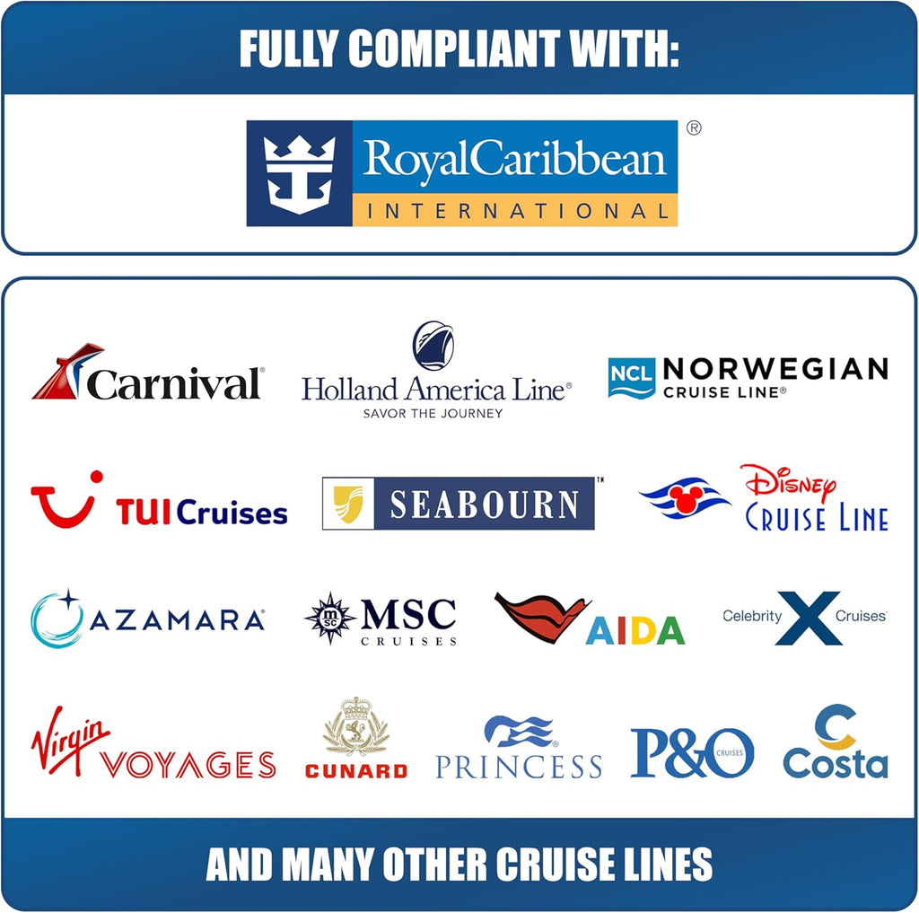 Cruise Approved Power Strip (Royal Caribbean, Disney & More) - Non Surge Charger [2 USB, 2 USB-C] 4-Port Charging Block w/Foldable Plug for iPhone, iPad, Laptops & More - Cruise Ship Essentials 2025