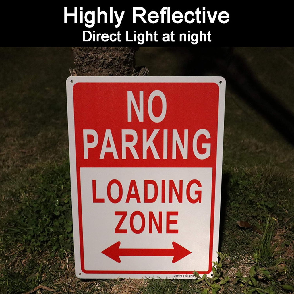 Joffreg No Parking,Loading Zone Sign,14 x 10 Inches,Reflective Aluminum,UV Printed,Weather Resistant,Waterproof,Durable Ink,Easy to Mount,Indoor Or Outdoor Use,2 Pack