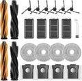 Accessories Replacement Parts for Dreame X50 Ultra/ L50 Ultra/ L40s Pro Ultra and Mova V50 Ultra Robot Vacuum Cleaner, 4 Rubber Main Brush,4 Filters,4 Dust Bags,4 Mop Pads,6 Side Brushes