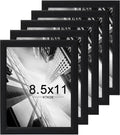 KTKDE 8.5x11 Picture Frame Set of 5,Certificate Frame Black with Clear Plexiglass, 8.5 by 11 Picture Diploma Document Degree Frames for Wall and Tabletop,best gift
