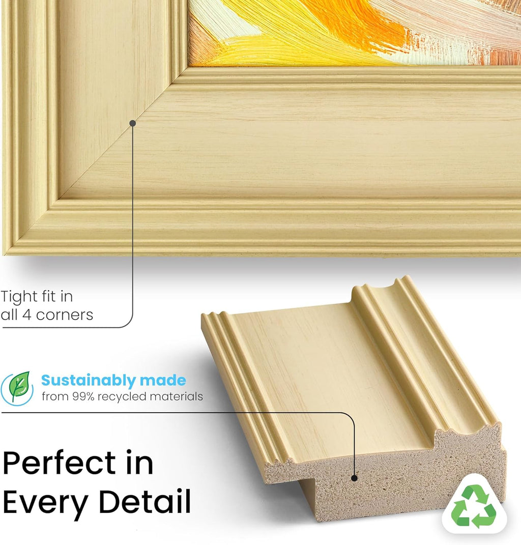 Antique White 75" Premiere Deco TV Frame - Compatible ONLY with Samsung The Frame TV and Pro TVs (Fits 2021-2025, LS03A, LS03B,LS03C,LS03D,LS03FA,LS03FW)