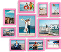 decorUhome Picture Frames Collage Wall Decor for Photo Gallery Display, Assorted Picture Frames set of 10 Including Two 8x10 / Four 5x7 / Four 4x6 for Family Wall Decor, Pink, 10 Pack